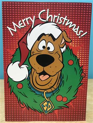 SCOOBY DOO WREATH Paper Magic Group Christmas Greeting Card w/ Envelope  MG59